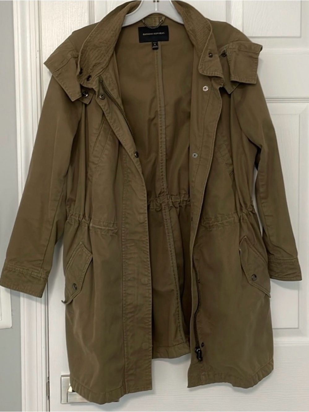 Banana Republic Olive Green Utility Anorak Jacket Sz Sm EUC